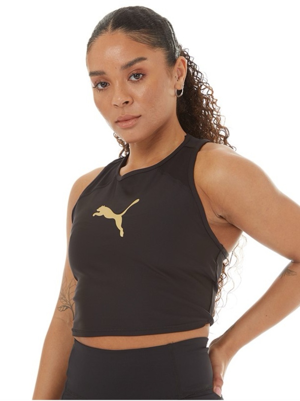 BUNDLE of THREE sets of Puma Black Crop Athletic Tank with Matching Leggings